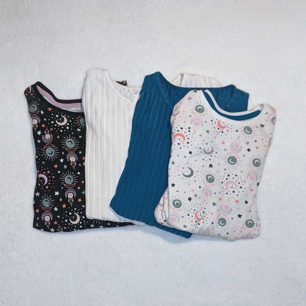 Wonder Nation Long Sleeve Tees - Black, White, Blue, Cream